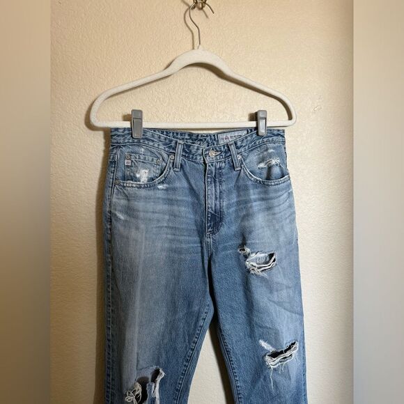 AG Phoebe Vintage High Waist Tapered Leg Jeans Size 29 Distressed Denim - Picture 3 of 7